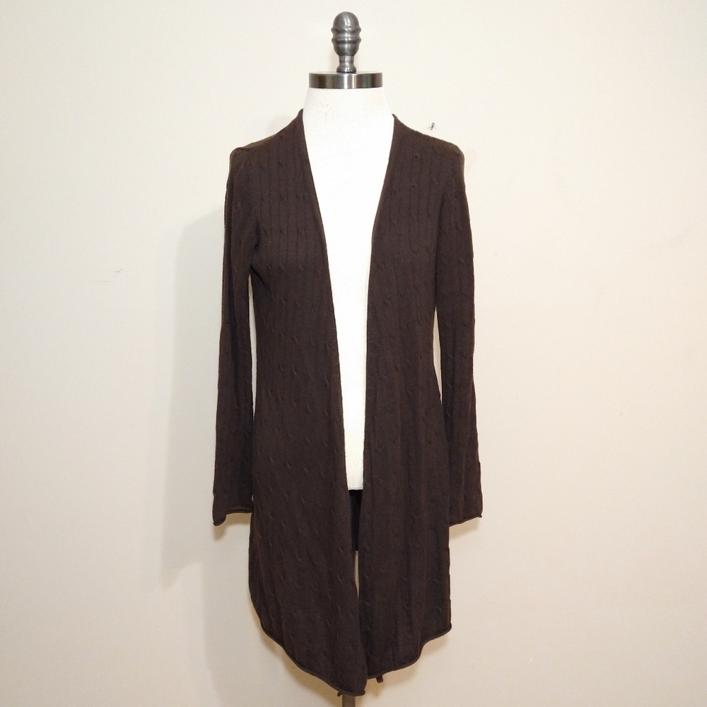 Rafaella Long Brown Sweater Size Small